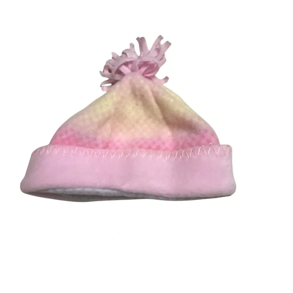 Columbia Kids Pink and Yellow Fleece Beanie